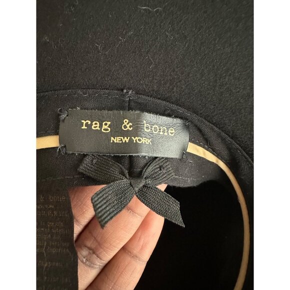 Rag & Bone Black Floppy Wool Fedora Hat Size 30/ L Stylish Chic - Picture 6 of 14